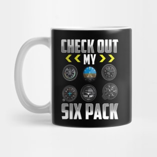 Check Out My Six Pack Airplane Pilot Aviation Pun Mug